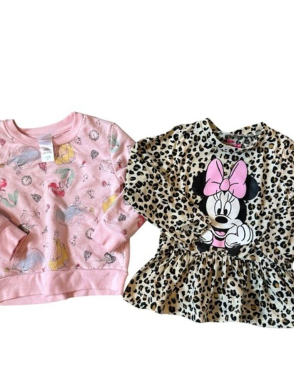 ✨💕Bundle of 2 Girls Disney Minnie Princess Print Casual Fall Tops | 3T